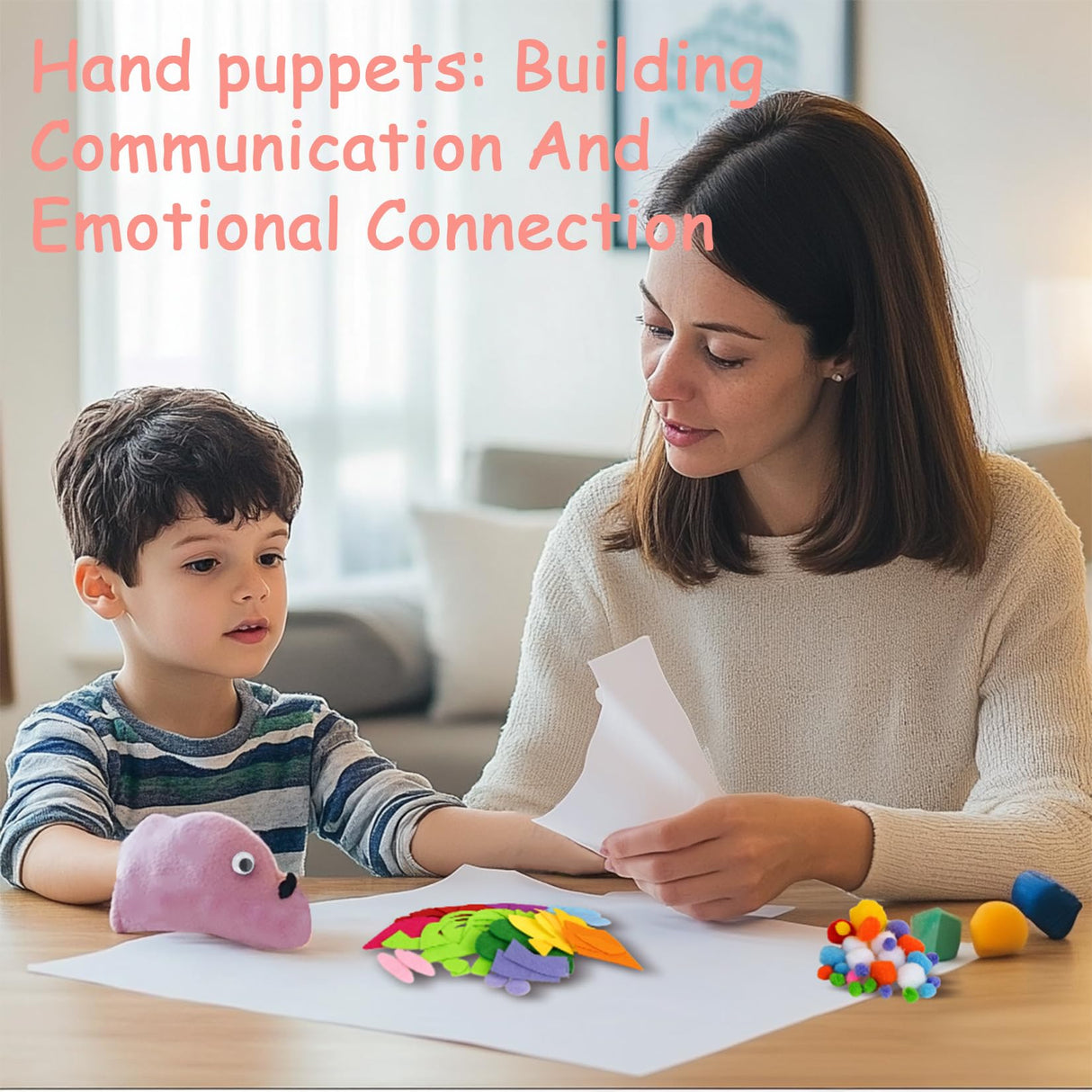 6PCS Hand Puppets - Hand Puppet Making kit Sock Arts and Crafts Kit for Family, Classroom, Party, DIY、Storytelling, Dramatic Play, Interactive Games and Role-Play RAINFLOW