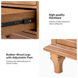 HULALA HOME Farmhouse 3 Drawer Nightstand with Tray, Drawer Organizer with Wood Legs, Nightstand with Charging Station (Acorn) HULALA HOME