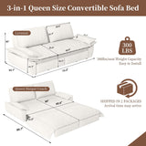 Nicbex 73.2" Queen Size Pull Out Couch Bed Convertible Sleeper Loveseat Sofa Velvet Upholstered Futon Sofá Bed Oversized 3 in 1 Pullout Sofa&Couch with Pillow-top Armrest for Living Room, Office NicBex