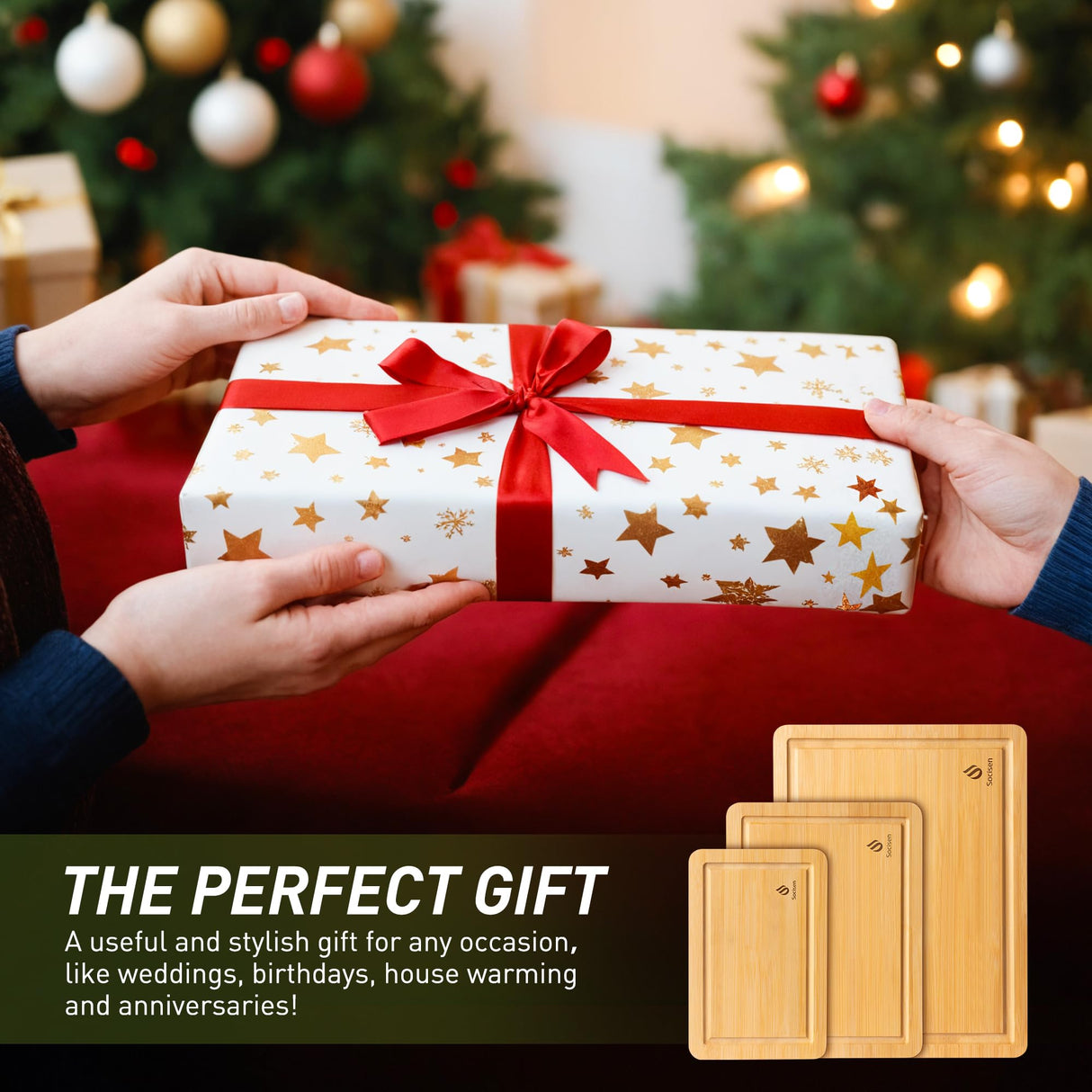 Bamboo Cutting Board Set Non Slip Feet Over Sink Kitchen Gadgets Seller 2024 First Apartment Essentials New Home Must Haves Things Stuff Accessories House Warming Decor Housewarming Hostess Host Gifts Socisen