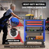 WORKPRO Premium 28" 2-Drawer Rolling Tool Cart, Heavy Duty Utility Industrial Service Cart Storage Organizer with Wheels and Locking System, for Mechanic, Warehouse, Garage, Workshop, 400 lbs Load WORKPRO