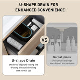 Gxcevsou 72" Floating Bathroom Vanity with Sink, Double Sink Wall Mounted Bathroom Storage Vanity Cabinet, Modern Bathroom Sink Cabinet with Soft Close Drawers, Pre-Assembled, Natural Oak Gxcevsou