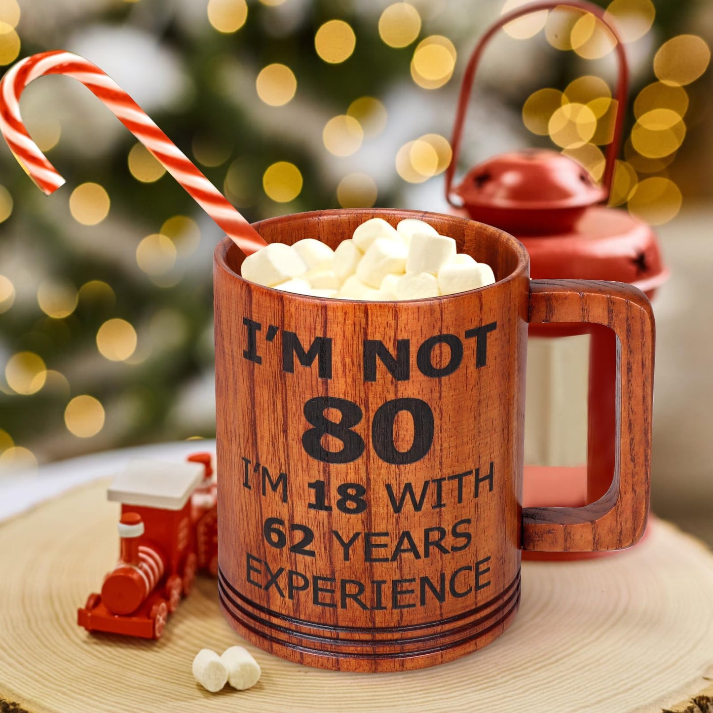 80th Birthday Gifts for Men Women Large Wooden Beer Mug 1944 Funny 80 Year Old Bday Gifts for Him Her Unique Christmas Presents for Friend Coworker Husband Wife Mom Dad Birthday Gift Wood Cof - WoodArtSupply