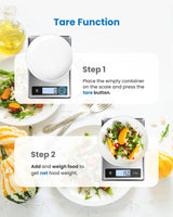 RENPHO Digital Food Scale with Nutritional Calculator, Smart Food Kitchen Scale, Food Weight Scale Grams and Ounces for Weight Loss, Calorie, Macro and Cooking, Stainless Steel RENPHO