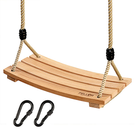 PELLOR Beech Wood Tree Swing Seat Hanging Swing Seat for Adult Kids Children Swing Chair Indoor and Outdoor Garden Play PELLOR