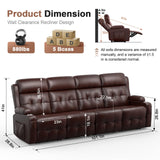 Recliner Sofa, Massage Reclining Sofa 4 Seater Sets Heavy Weight Capacity, RV Loveseat Clearance with Storage, Cup Holders, Wall Hugger Couches for Living Room VAFEAFO