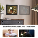 Dononr Hidden Gun Storage, Hidden Gun Safe for Pistols with Magnetic, Wooden Picture Frames for Handgun, Hidden Storage Gun Safe Home Furniture, Concealment Furniture Picture Frame Box, Black Dononr