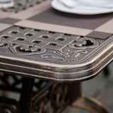 Outsunny 7-Piece Patio Dining Set, Cast Aluminum Outdoor Furniture Set with 6 Armchairs, 1 Table and Umbrella Hole, Bronze Outsunny