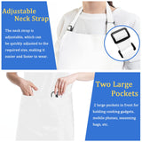 FunChaos 4 Pack Chef Apron, Adjustable Apron with 2 Pockets, Unisex Personalised Apron for Cooking, Kitchen, Restaurant (White) FunChaos