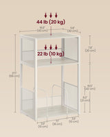 VASAGLE Record Player Stand, 3-Tier Side Table, Vinyl Record Storage up to 100 Albums, End Table for Living Room, Bedroom, Rustic White ULET275W01 VASAGLE