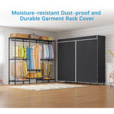 VIPEK V5C SE Garment Rack Wardrobe Closet, Heavy Duty Clothes Rack with Adjustable Shelves and Black Cover, Black Metal Closet Rack Clothing Storage Organizer for Bedroom, 70.1" Lx17.3 Wx76.4 H VIPEK