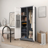 IRONFFICE 72.8" H Metal Storage Cabinet for Brooms,Broom Closet Storage Cabinet,Utility Cabinet for Brooms and Mops,Laundry Room Closet Storage Cabinets IRONFFICE