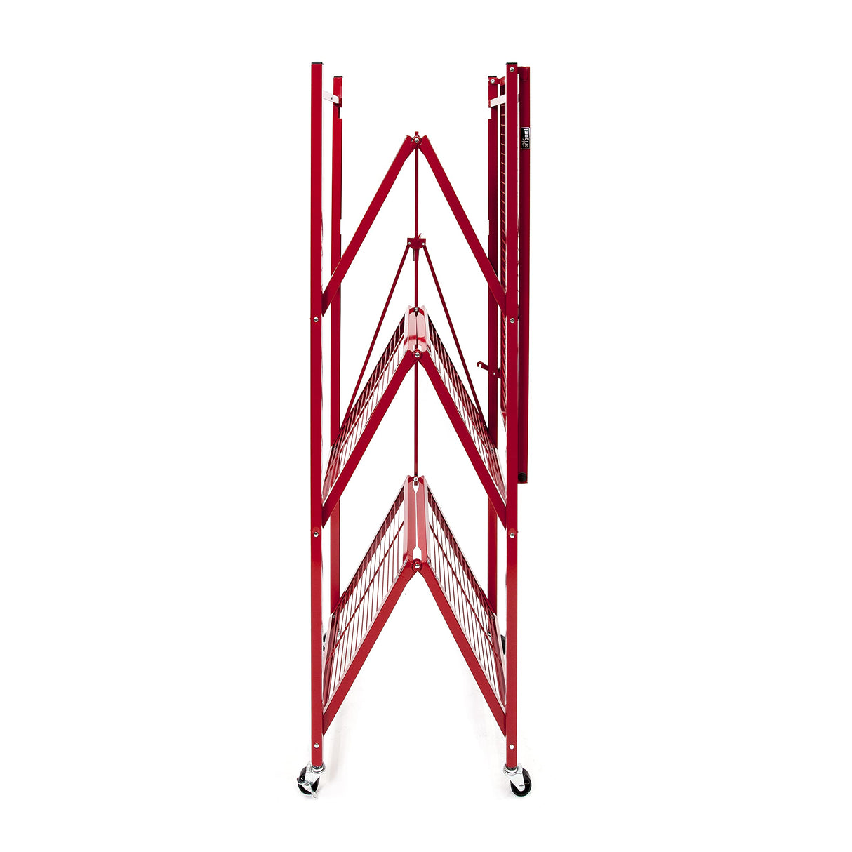 Origami R5 Foldable 4-Tier Garage Shelving Heavy Duty Shelving with Wheels, Metal Storage Rack Holds 1000 pounds, Garage Storage Rack & Organization, Storage Shelving (Red, R5) Origami