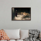 SYSMYXGS Easy Paint by Numbers Kits for Adults Beginner DIY Acrylic Painting with Paints Brushes on Oil CanvasHome Decor Gifts — Daniel in The Lions Den Mezzotint by Briton Riviere SYSMYXGS
