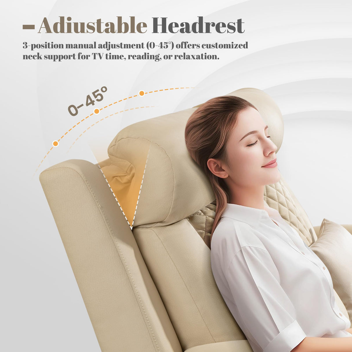 Neptane Zero Wall Hugger Power Reclining Loveseat with Adjustable Headrest, Power Loveseat Recliner Sofa with USB&Type-C Ports, Wall Hugger Loveseat Recliner for Living Room(Beige, 2 Seater) Neptane