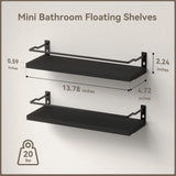 RICHER HOUSE Bathroom Shelves, Black Floating Wall Shelf Organizer Over Toilet Storage with 2 Shelves RICHER HOUSE
