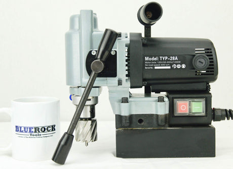TYP-28A Mag Drill BLUEROCK Tools MINI Magnetic Drill Typhoon Small Mag Annular BLUEROCK