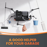 Giraffe Tools Grandstorm Retractable Vacuum Cleaner Wall-Mounted, Shop Wet Dry Vacuum Cleaner with 6 Nozzles for Car Detailing Remote Control Garage Vacuum, Grey Giraffe Tools