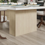 MOUMON Kitchen Dining Table for 8-10, 130 inch Wood Rectangular Kitchen Table, Large Long Dining Table with Wooden Frame, No Chairs, for Dining Room White and Oak(129.9”W x 47.2”D x 29.7”H) MOUMON