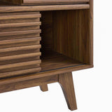 Modway Render Three-Tier Display Storage Cabinet Stand, Walnut Modway
