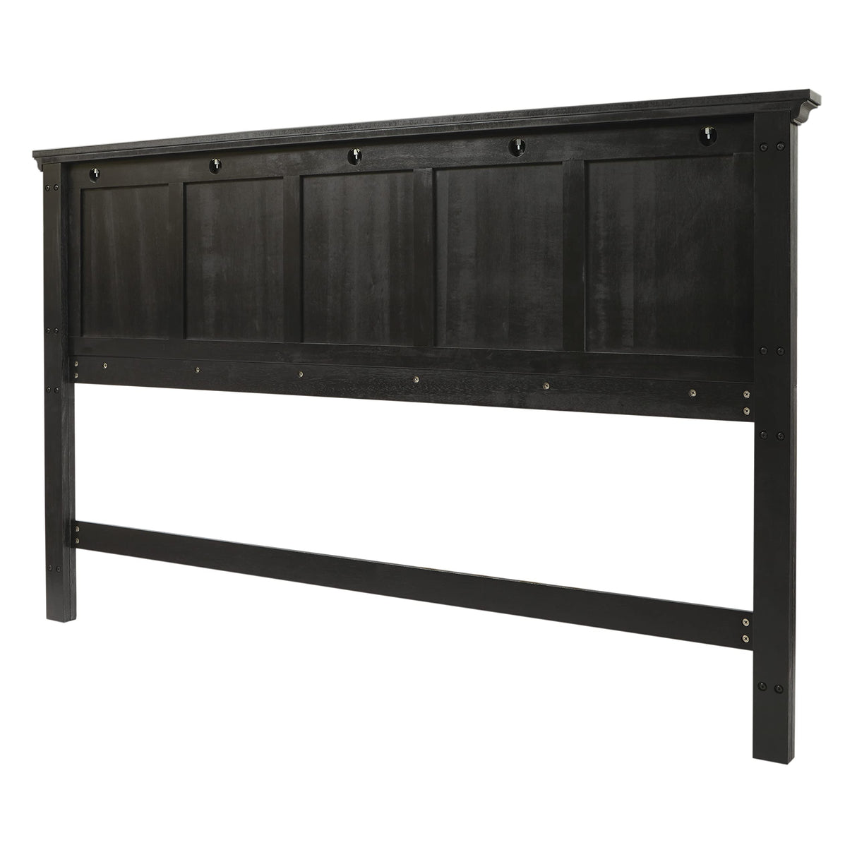Office Star Products OSP Home Furnishings Farmhouse Basics King Headboard Only, Rustic Black Finish Office Star Products