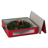Household Essentials 24 inch Red Wreath Storage Container with Handles Green Household Essentials