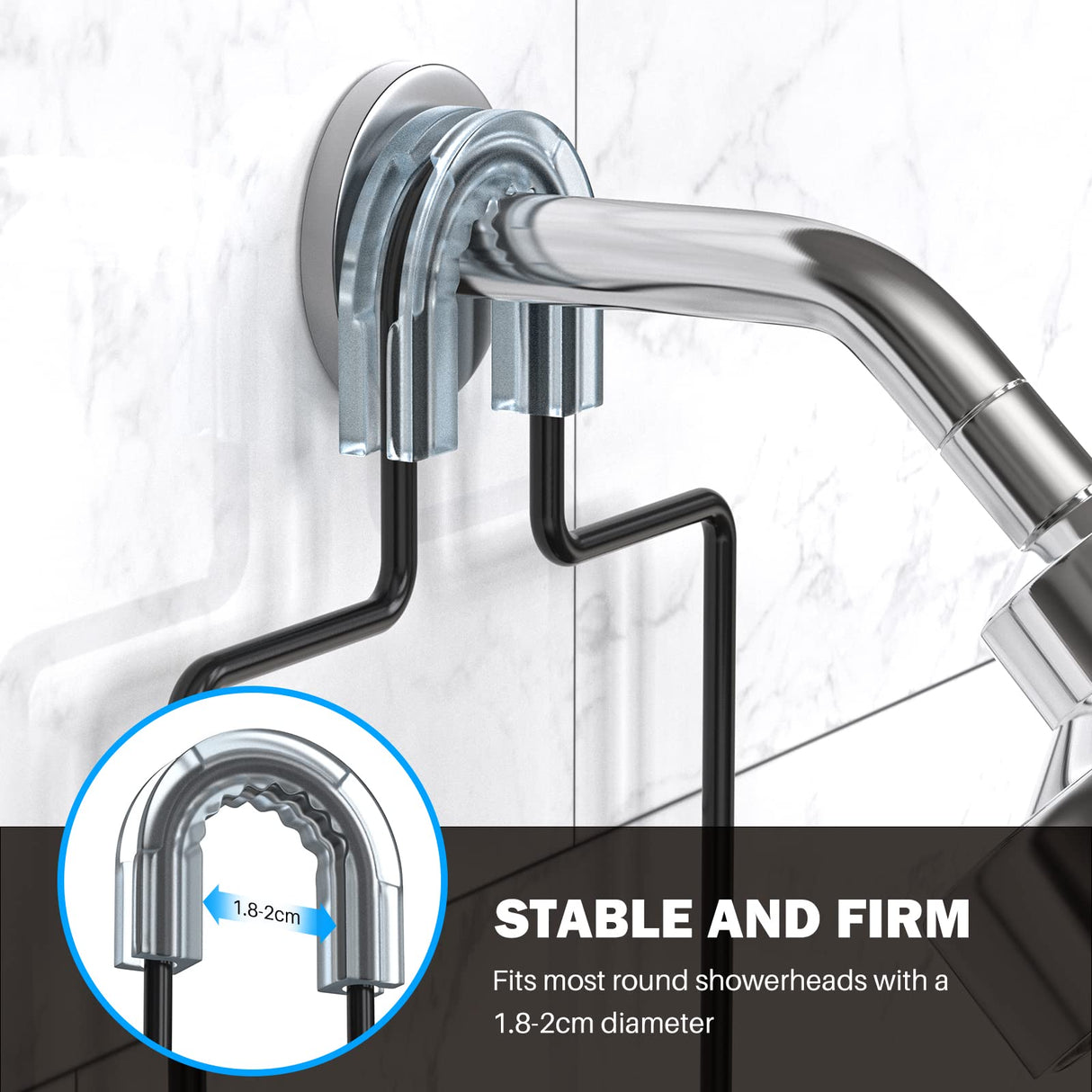 Epicano Shower Caddy Hanging, Anti-Swing Over Head Shower Caddy Rustproof with Hooks for Towels, Sponge and More, Matte Black Epicano