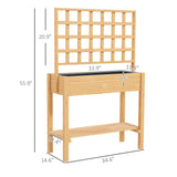 Outsunny Wooden Raised Garden Bed with Trellis, Elevated Planter Box with Storage Shelf, Outdoor Flower Box for Vegetables, Flowers, Herbs Outsunny