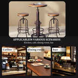 BOKKOLIK Industrial Bar Table Swivel Round Wooden Top Height Adjustable 38.6-44.4inch Vintage Kitchen Dining Chair Coffee Table Hydrant Design Bistro Table BOKKOLIK
