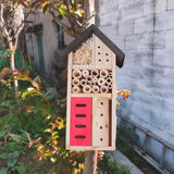 Insect Hotel Hanging Bee House Wooden Insect House, Natural Habitat for Beneficial Bees, Bugs, Butterflys, Ladybirds Garden Yard Home LWINGFLYER