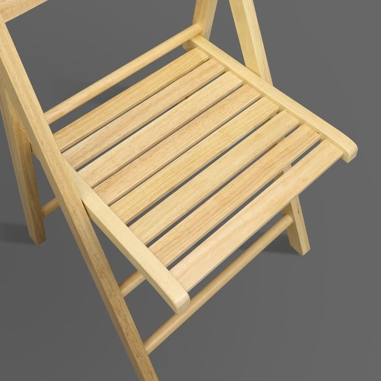 Casual Home Wooden Folding Chairs 2-Pcs Set, 17" W x 18" D x 30.75" H, Natural Casual Home