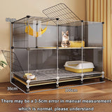 GUQASDV Black Cat Cages Indoor, Catio Indoor Cat Enclosure, Cat Playpen with Top Cover, Cat Crate with Wheels for Ferret, Chinchilla, Rabbit, Small Animals(106 * 36 * 82cm) GUQASDV