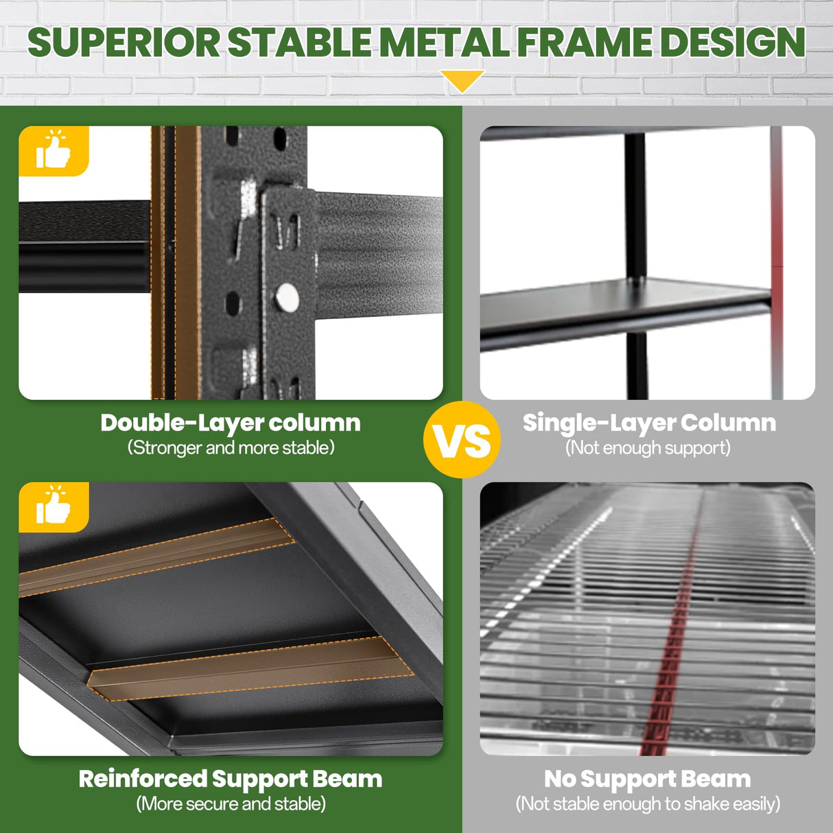 70" H Metal Garage Shelving 5000LBS Capacity Heavy Duty 4-Tier Adjustable Shelves Industrial Shelves Heavy Tools Utility Rack Shelf for Basement/Garage/Warehouse/Shop Black 71"W x 24"D x 69"H STANI