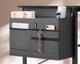 KKL Large Computer Desk with Power Outlets and USB Port Desk for Home Office Gaming Simple Modern Style Writing Desks with Storage Bag Headphone Hook, 55 inch, Black KKL