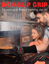 WEEDABEST Hot BBQ Gloves Heat Resistant Kitchen Oven Mitts Professional Long Heat Resistant Cooking Gloves for Grill,Grilling,Smoker,Barbeque,13.5 inch-Gray WEEDABEST