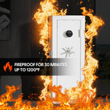 KAER Fireproof Gun Safe Biometric 20 Gun Safe for Rifles and Pistols 30 Minute Fire Protection Heavy-Duty Fingerprint Gun Cabinet for Shotguns with Digital Keypad, Large Quick Access (White) KAER