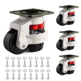 Leveling Casters Retractable Heavy Duty of 440 Lbs Set of 4,Height Adjustable Machine Leveling Feet Plate Castors for Workbench, Heavy Furniture,Machine Equipment(1.5 INCH) QIDSJCCBD