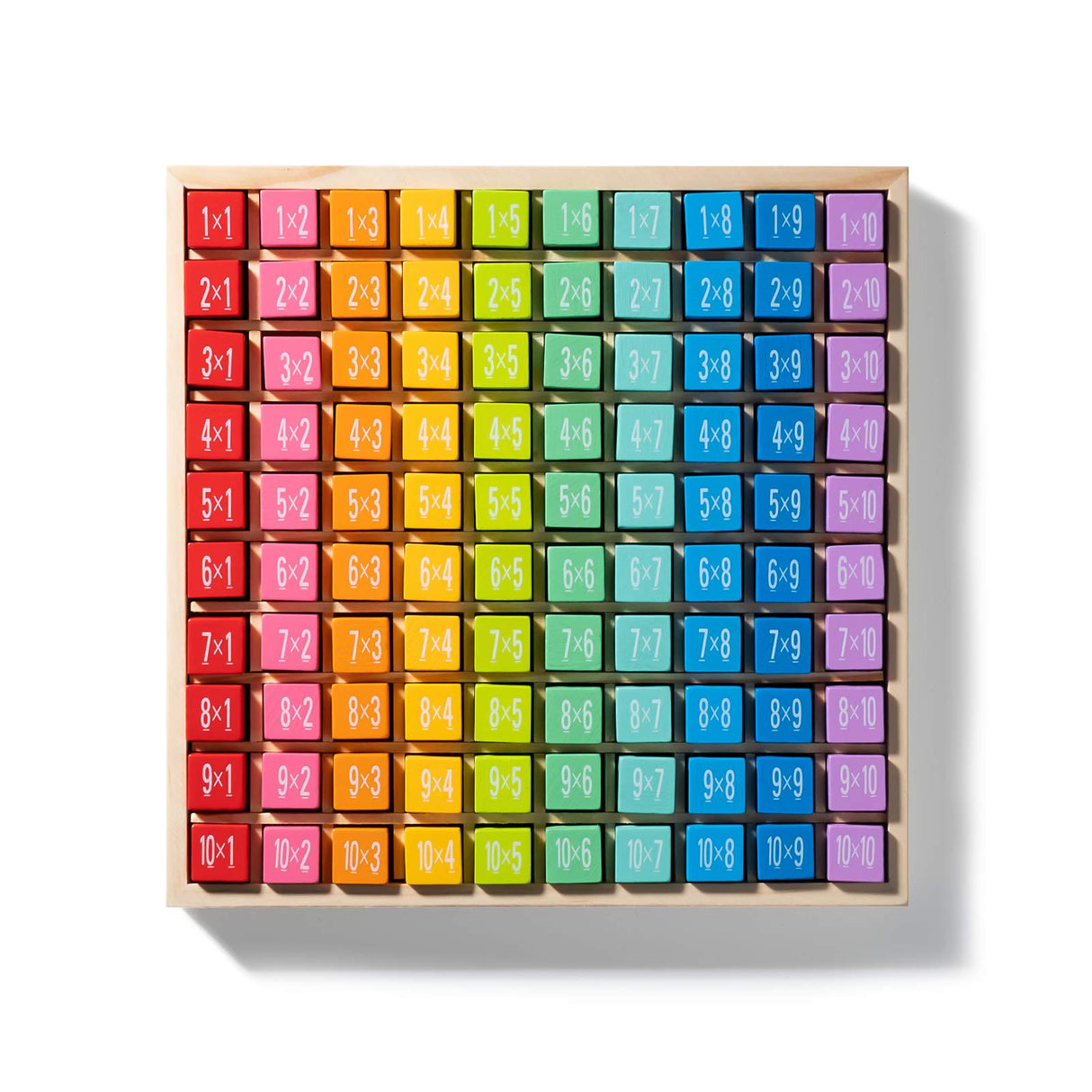 ROBUD Wooden Multiplication & Math Table Board Game, Kids Montessori Math Manipulatives Learning Toys Gift, Aged 3 Years Old and Up - 100 Wooden Counting Blocks ROBUD