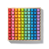 ROBUD Wooden Multiplication & Math Table Board Game, Kids Montessori Math Manipulatives Learning Toys Gift, Aged 3 Years Old and Up - 100 Wooden Counting Blocks ROBUD