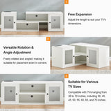 VECELO LED TV Stand for Televisions up to 70 Inchs Modern Entertainment Center with Storage Media Console with 23 Flashing Options and 4 Customizable Modes for Living Room, Bedroom VECELO