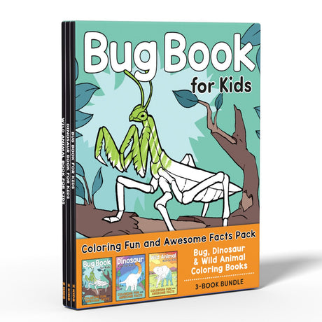 Coloring Book Box Set: 3 Books for Coloring Fun and Awesome Facts about Dinosaurs,Bugs,and Wild Animals(Perfect Gift for Kids Ages 3-7) (A Did You Know? Coloring Book) WoodArtSupply
