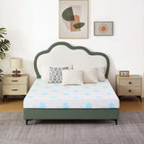 OUUI 6 Inch Full Mattress, Removable Washable Cover with Whales Pattern Cooling Memory Foam Medium Feel, Bed-in-a-Box, CertiPUR-US Certified, White/Blue OUUI