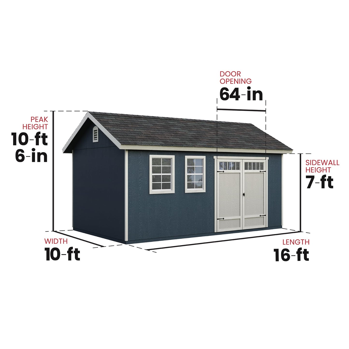 Handy Home Products Scarsdale 10x16 Do-it-Yourself Wooden Storage Shed with Floor - WoodArtSupply