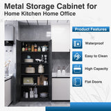 PEUKC Metal Garage Storage Cabinet, 71-inch Tall Storage Cabinet with Adjustable Shelves & Locking Doors, Tool Cabinets for Garage,Office,Home,School,Gym Storage (Black) PEUKC