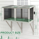 ketive Cat Catio, Expandable Window Box Enclosure for Indoor Cats, Comfortable Wooden Small Pet Perch House Hammock, All-Weather, Keep Bugs Insects Out ketive