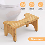 Uaniar Bamboo Toilet Stool, Wooden Squatting Potty Stool for Adults, 7 Inch Toilet Stool Squat Adult, Non-Slip Wood Poop Stool for Bathroom, Portable Toilet Foot Pooping Stool, Poop Stool for Kids Uaniar