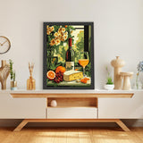 TOSTOG Cartoon Romantic Dinner Diamond Art Kits for Adults, Wine Cheese Diamond Paintings for Adults, Full Drill Diamond Art Kits, 5D Diamond Paintings Kit Gem Painting Wall Decor and Gift 12*16 Inch. TOSTOG