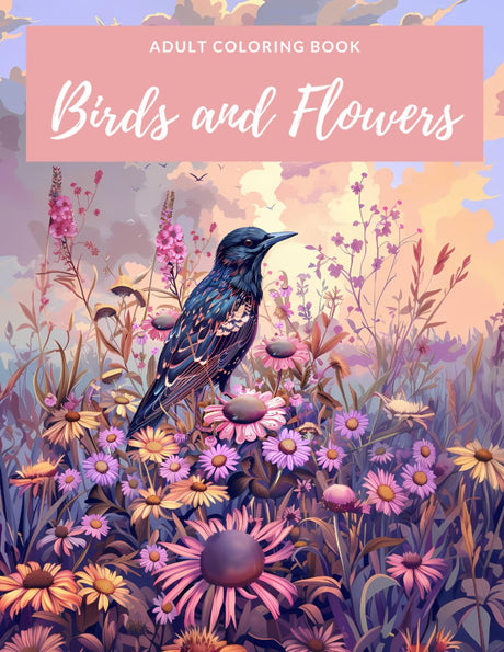 Birds and Flowers Adult Coloring Book: 50 Unique Realistic Designs for Mindfulness, Creativity and Stress Relief. Ideal for Bird Watchers, and Nature Lovers (Birds Coloring Books) Majosta