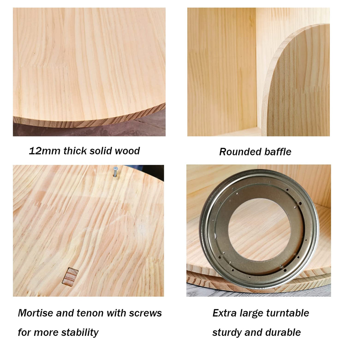 360-Degree Rotating 5-Tier Wooden Bookshelf Storage Rack for Home & Kids Bear Qiaqia