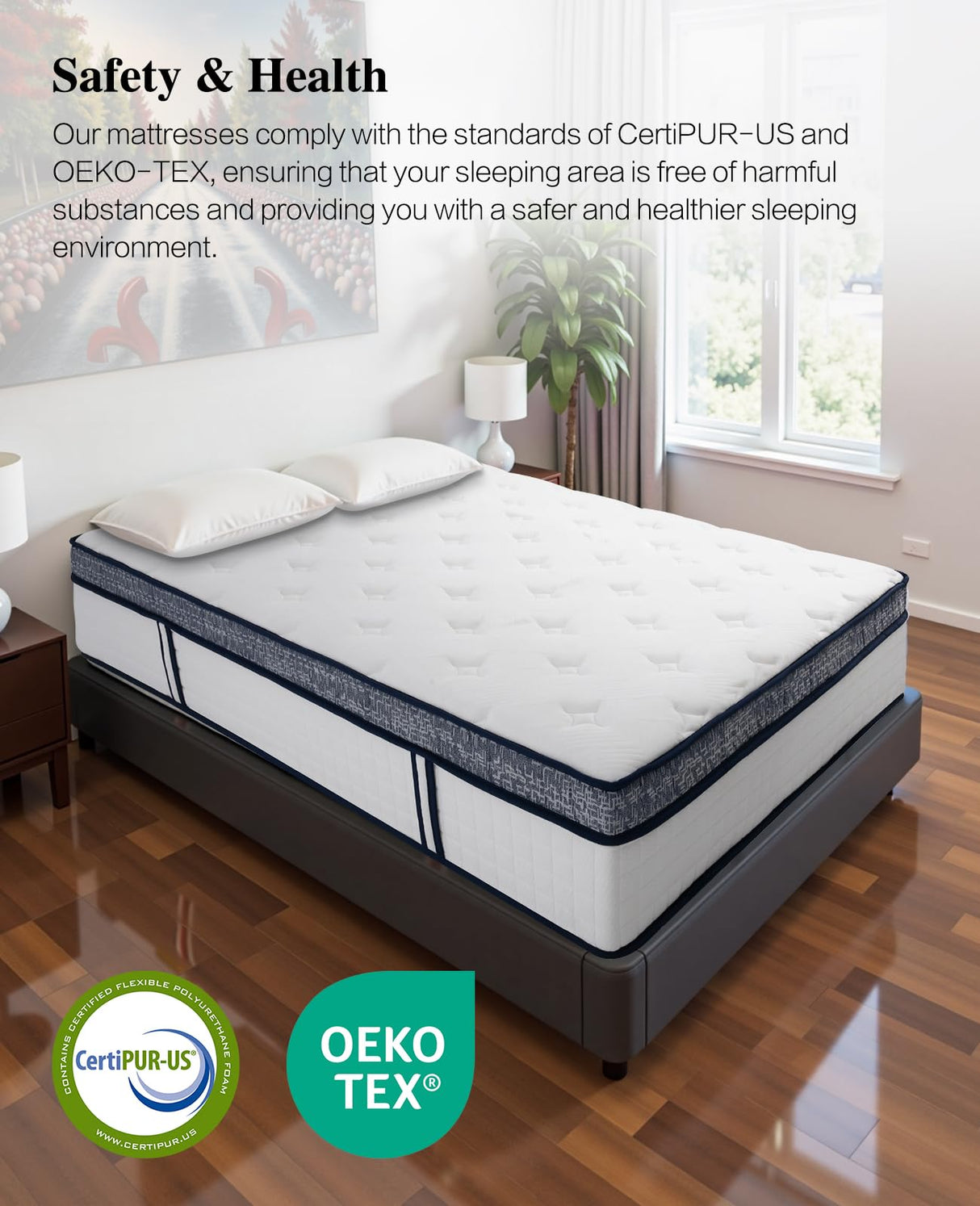 UltraSnooze Twin Mattress, 8 Inch Hybrid Mattress in a Box, Medium Firm, Memory Foam and Individual Pocket Springs for Pressure Relief, CertiPUR-US Certified UltraSnooze